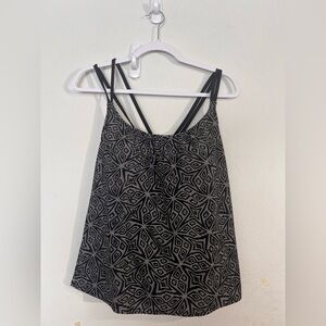 Merona‎ Tankini Swim Top XL Black Padded Swimming Suit Top